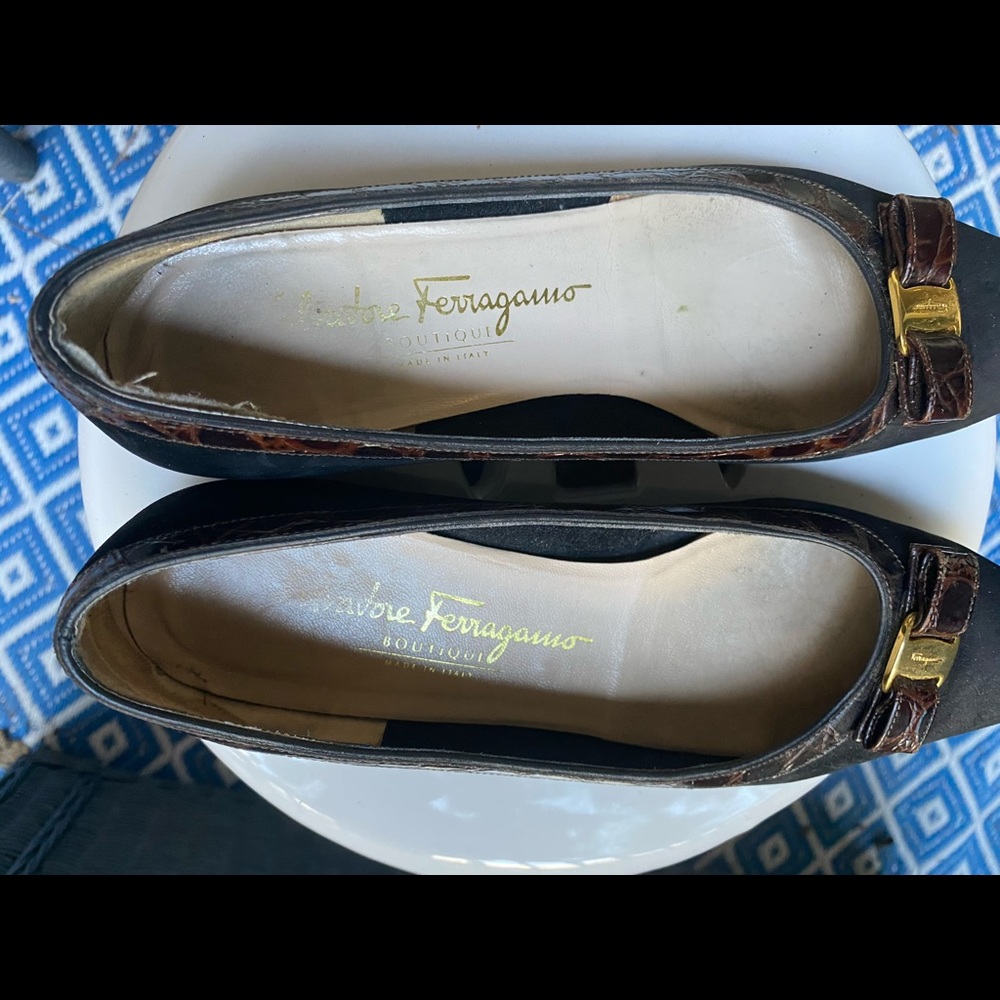 Salvatore Ferragamo black & brown Vintage shoe